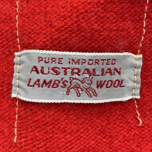 Vintage Australian Lamb's Wool Women's XS/SM Red Vest 32 in Bust Black Trim - Picture 5 of 6